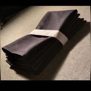 18" Black Linen Dinner Napkins Set of 6